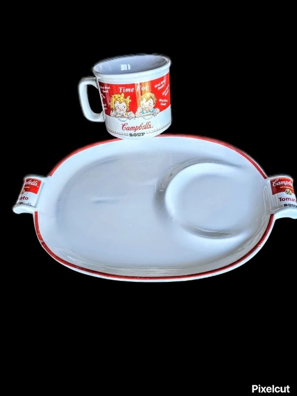 Campbells Soup Server Tray Set Plus Additional Mug
